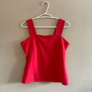 Suzy Shier Bold Red Square Neck Cotton Camisole Thick Straps – Size XL EUC